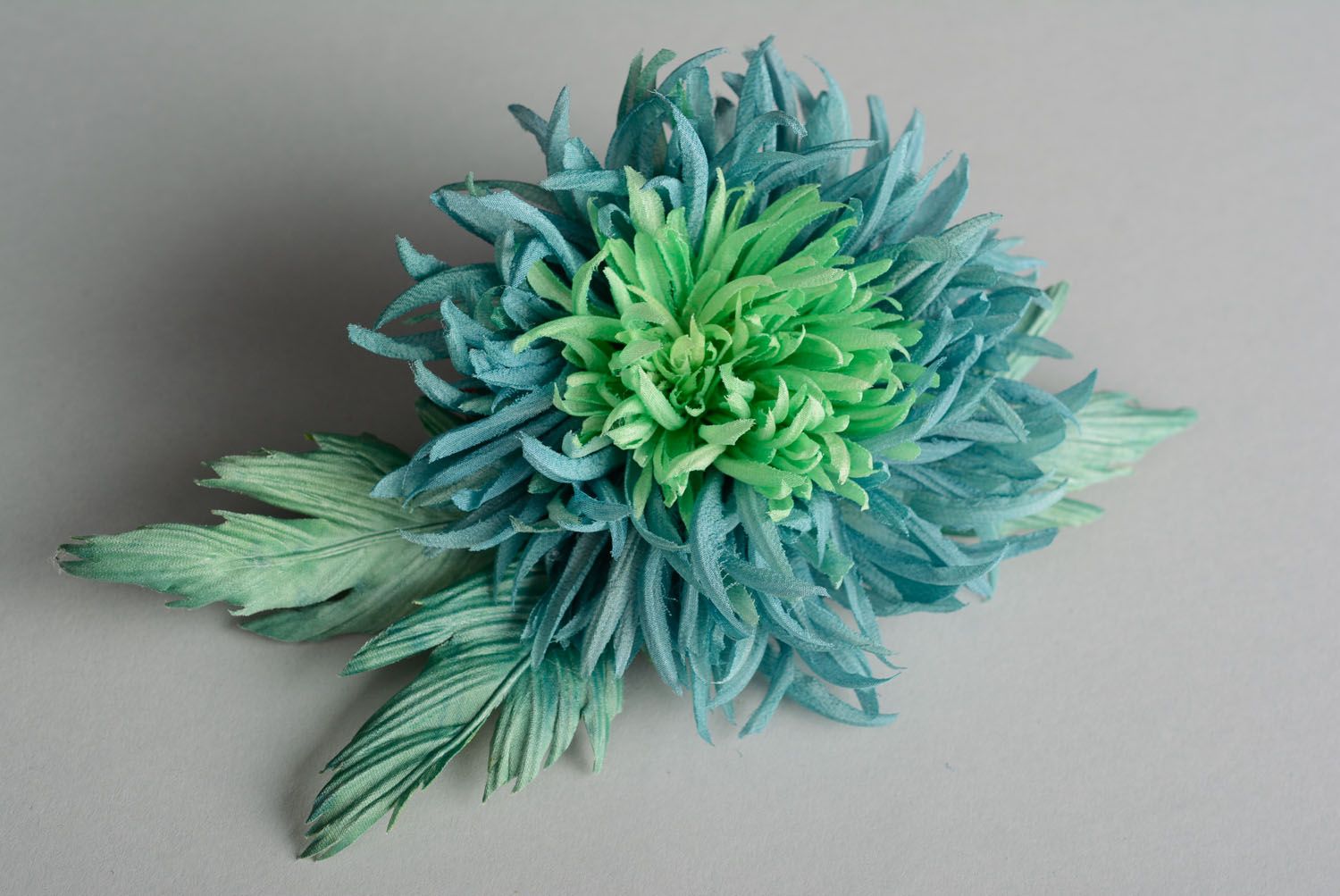 Brosche Haarspange Blume aus Stoff foto 2