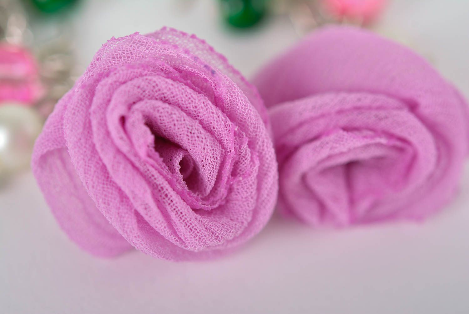 Boucles d'oreilles roses Bijou fait main Accessoire femme mauve original photo 5