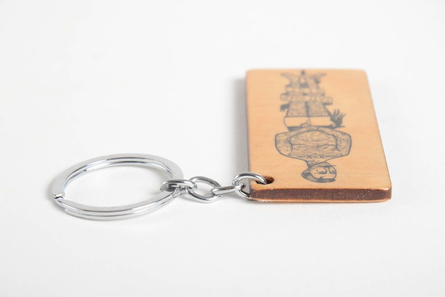 Porte-clés en bois fait main rectangulaire pour homme Accessoire design photo 5