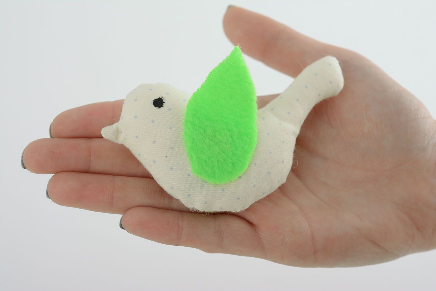 Brinquedo macio de tecido feito à mão Pássaro branco foto 4