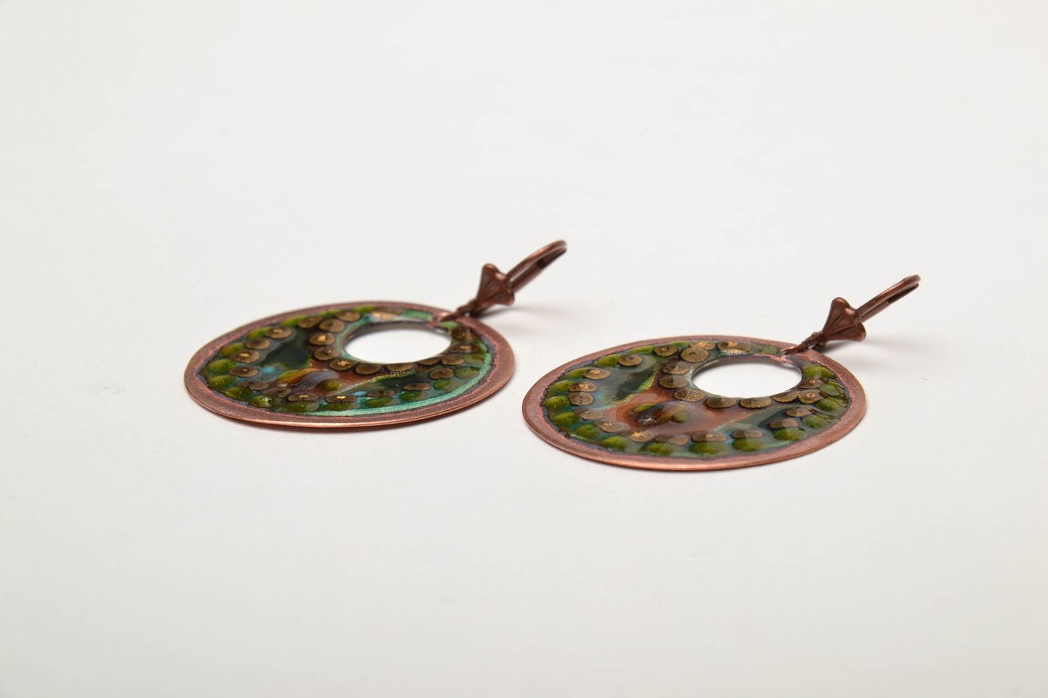 Handgemachte Ohrringe aus Kupfer foto 4