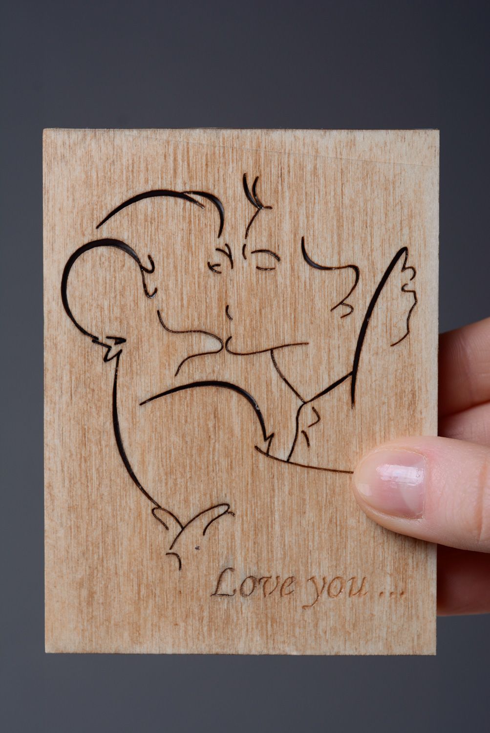 Plywood greeting card for beloved person photo 4