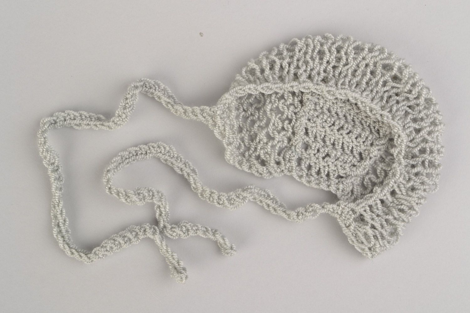 Set of handmade lacy crochet clothing for babies skirt and hat 2 items photo 3