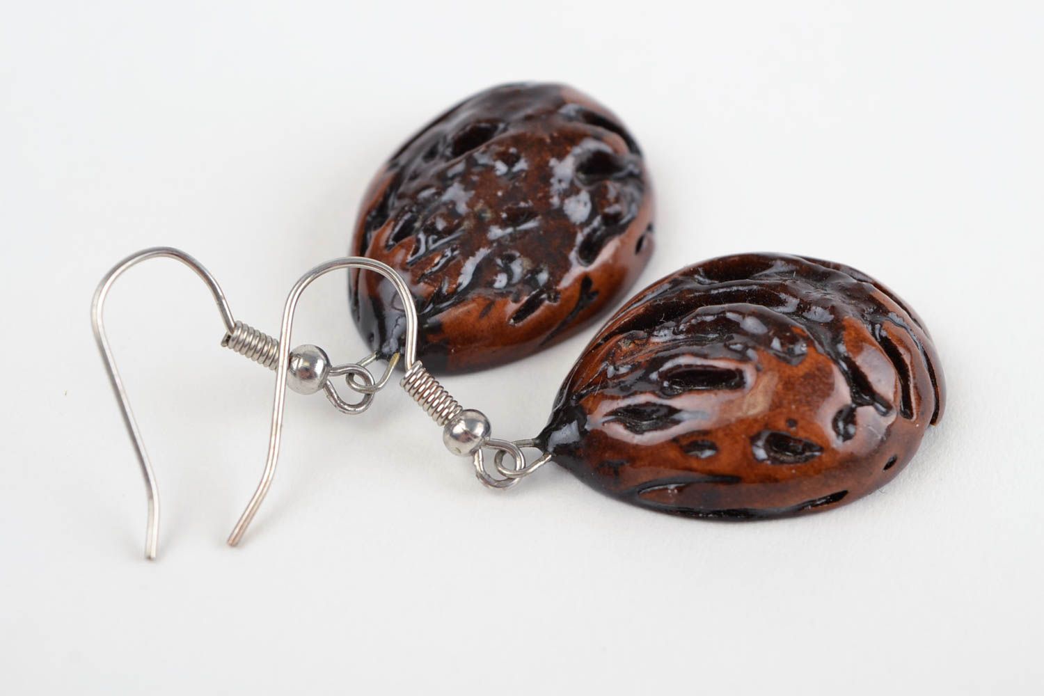 Handmade earrings wooden earrings designer jewelry fashion accessories  photo 3