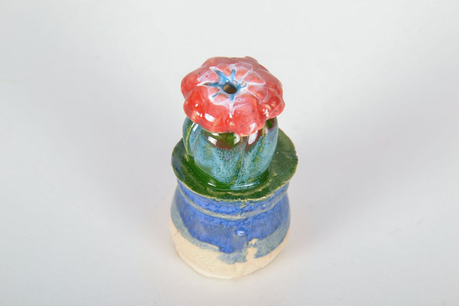 Figura de cerámica artesanal en forma de cacto foto 3