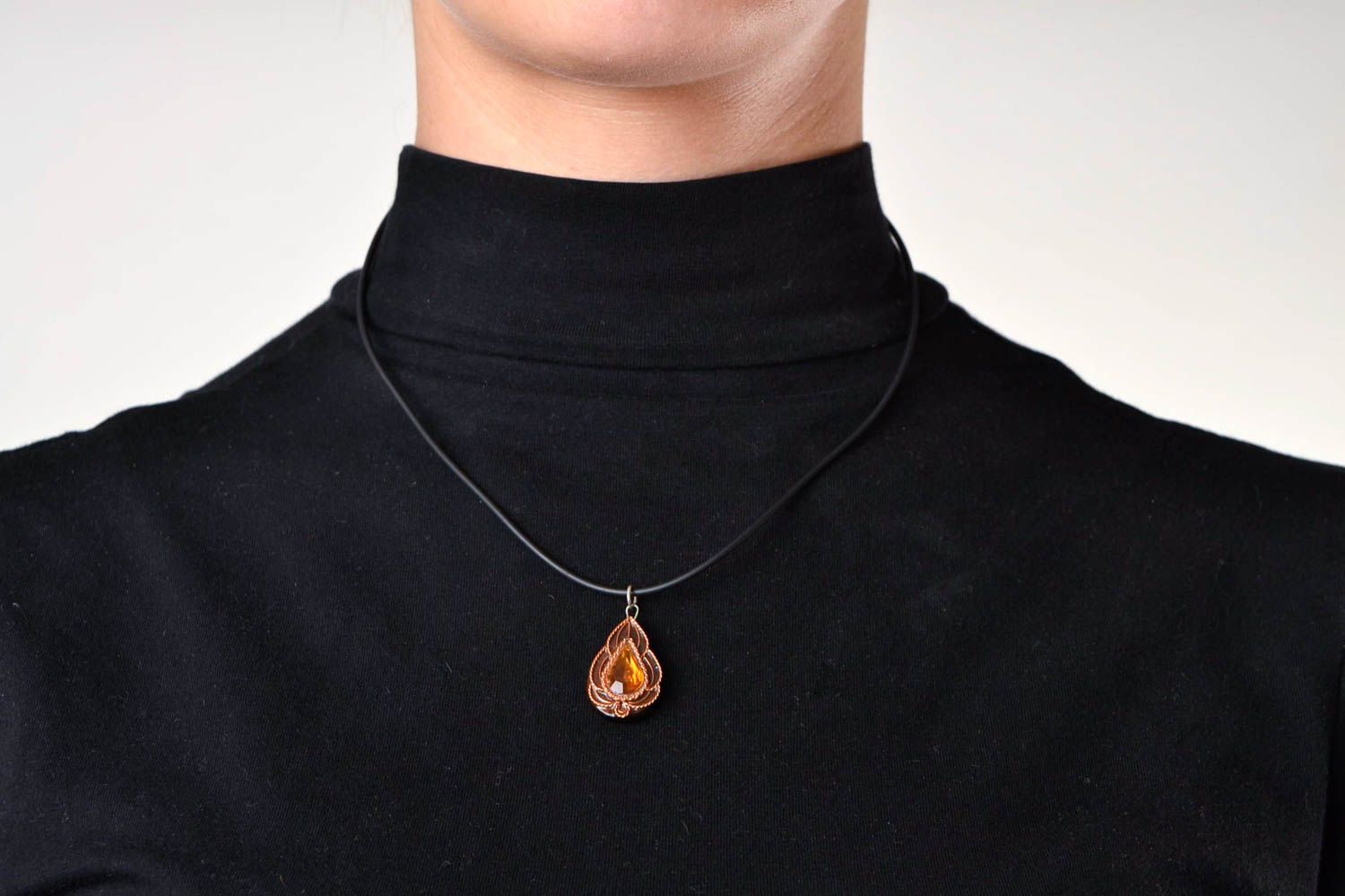 Unusual wooden pendant stylish designer jewelry beautiful female pendant photo 1