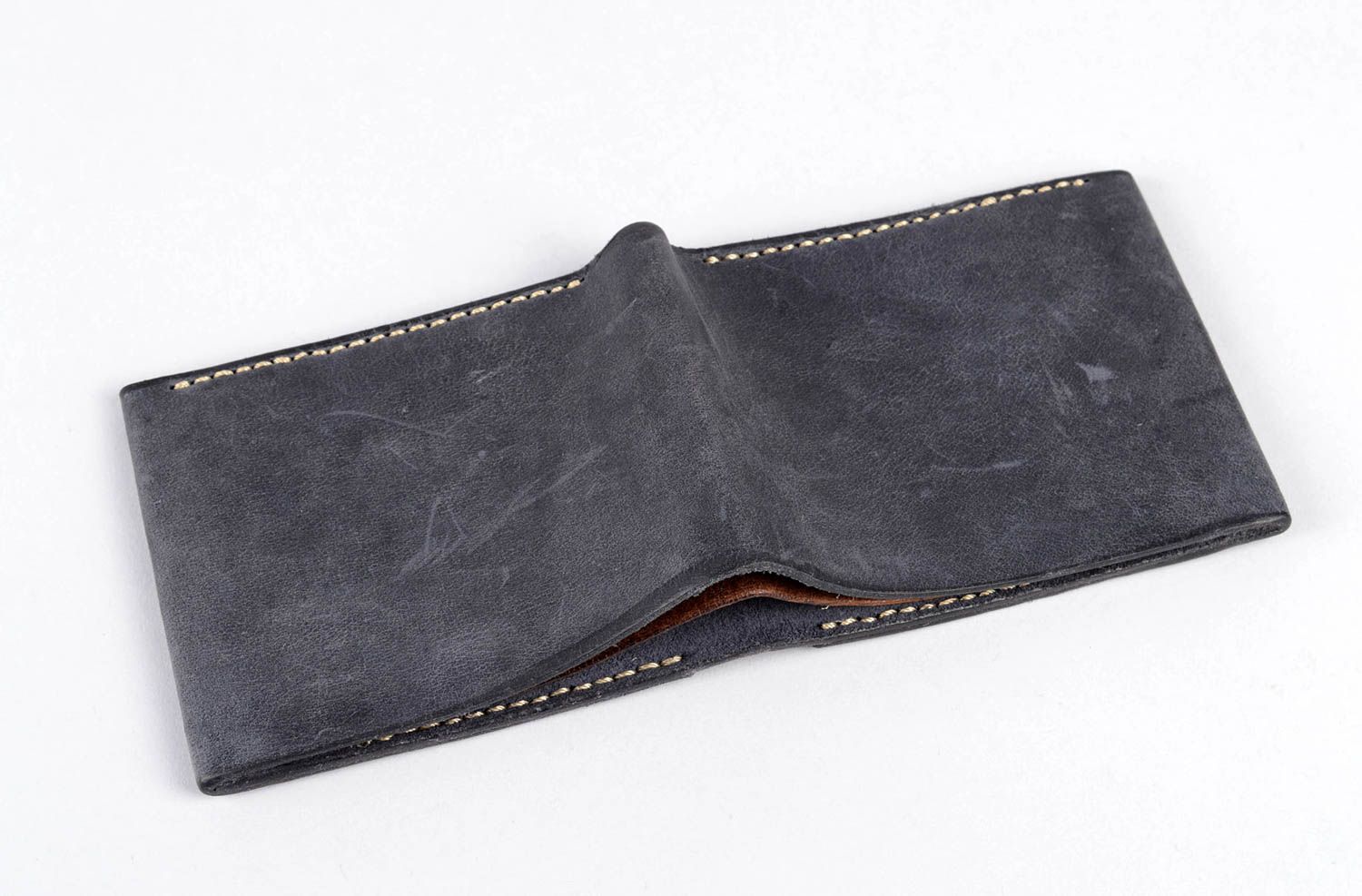 Аксессуар для мужчин ручной работы кожаный кошелек мужское портмоне авторское фото 4
