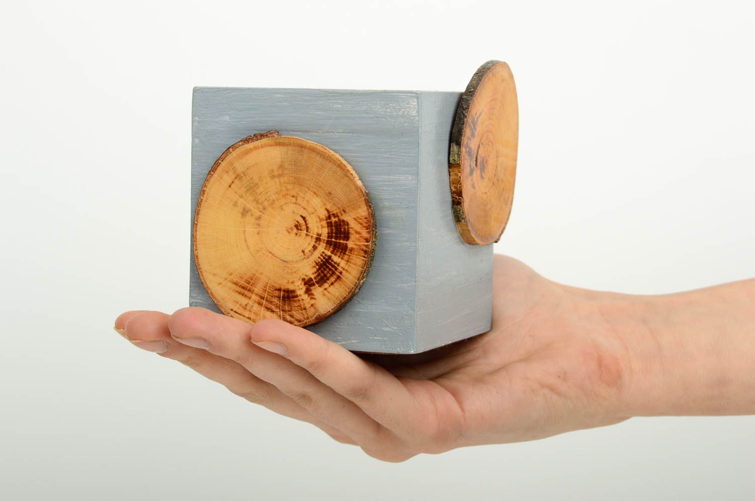 Candelero de madera hecho a mano soporte para velas decoración de interior foto 2