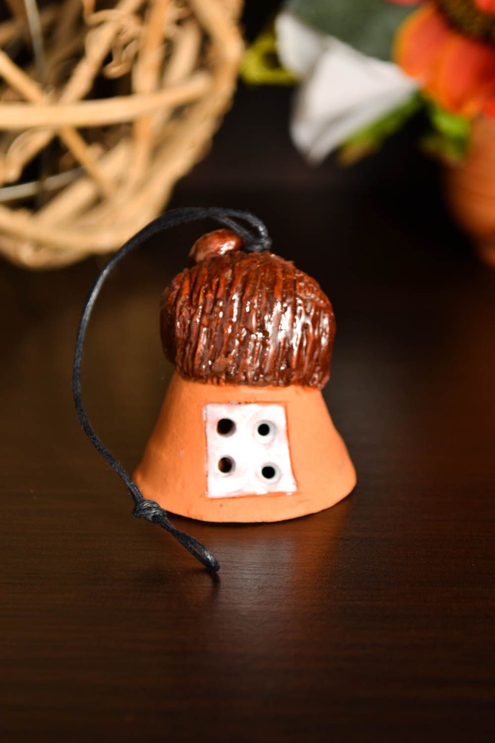 Handmade clay bell ceramic bell small gifts room ideas decorative use only photo 1