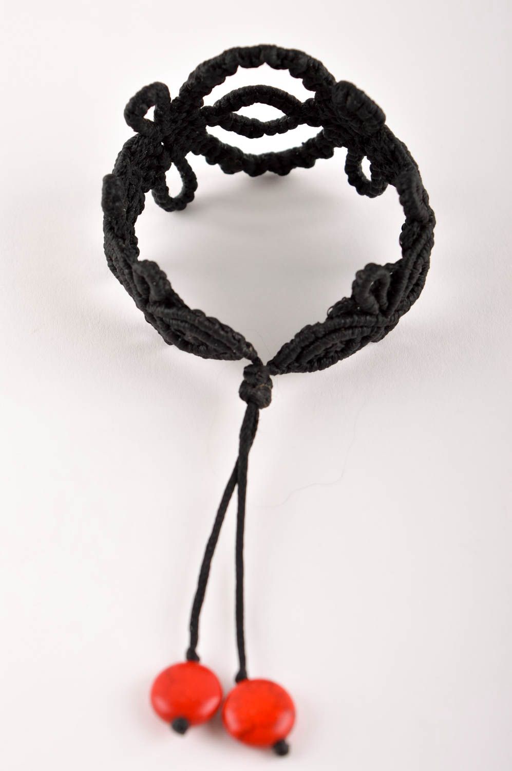 Модный браслет ручной работы браслет из ниток черный плетеный браслет с камнем фото 4