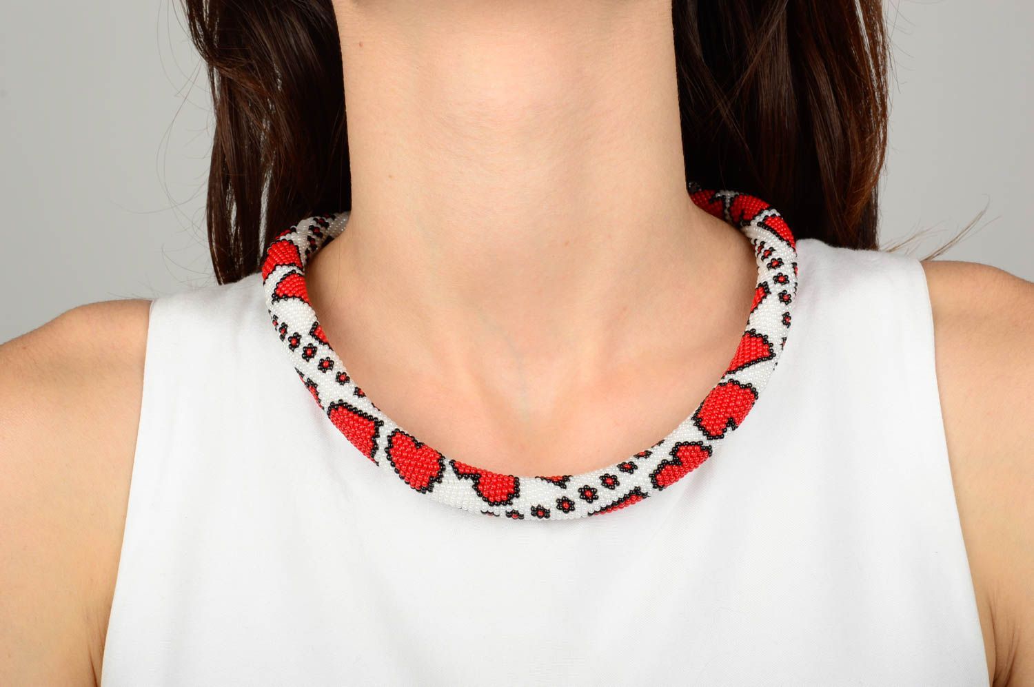 Collar de abalorios hecho a mano adorno para el cuello accesorio de mujer foto 5