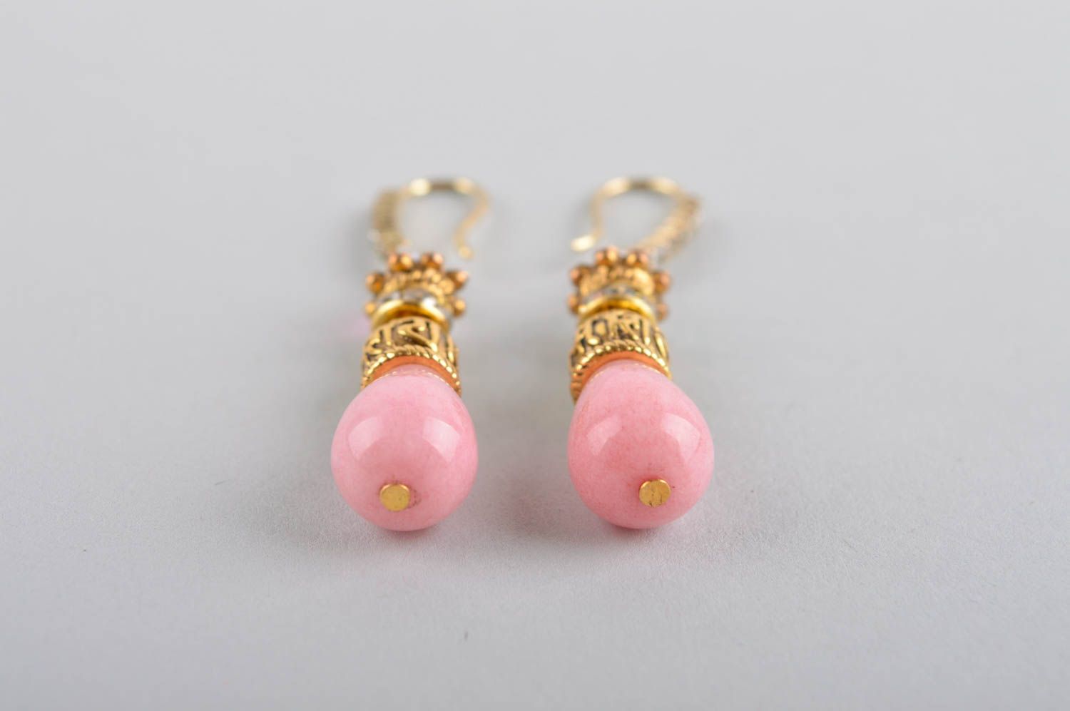 Designer Schmuck Handmade Ohrringe ausgefallener Ohrschmuck Damen Ohrringe rosa foto 4