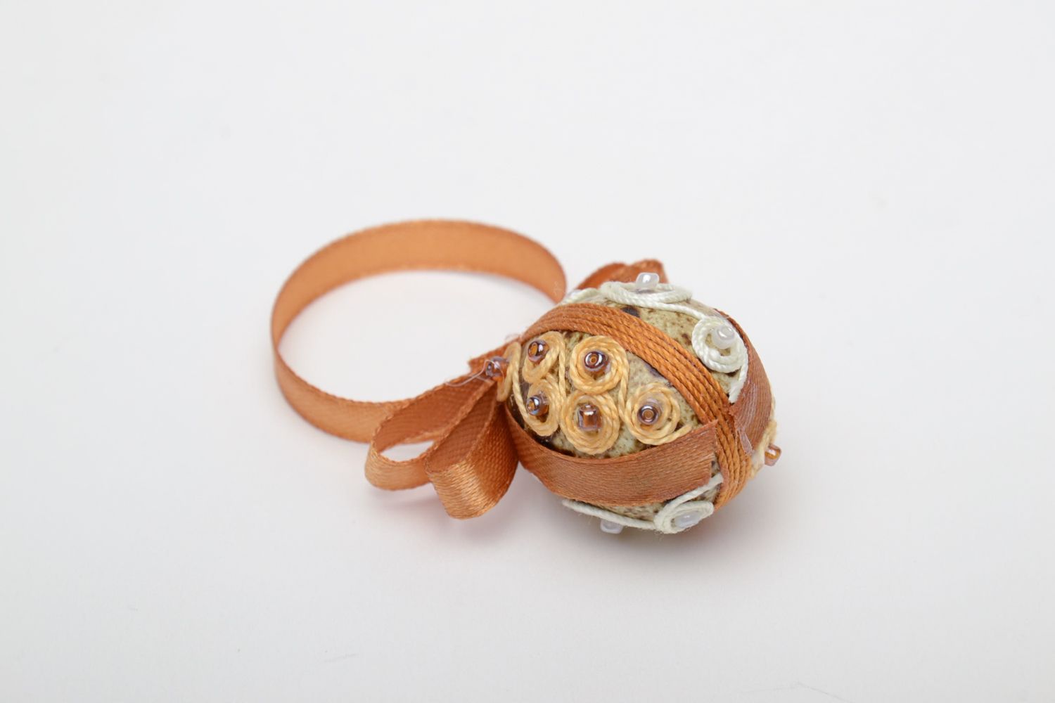 Interior pendant in the shape of beaded quail egg photo 4