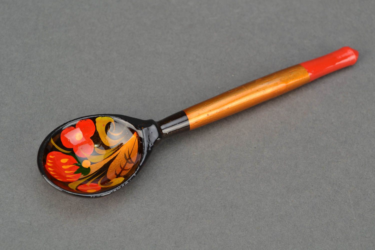 Wooden teaspoon in Khokhloma style photo 4