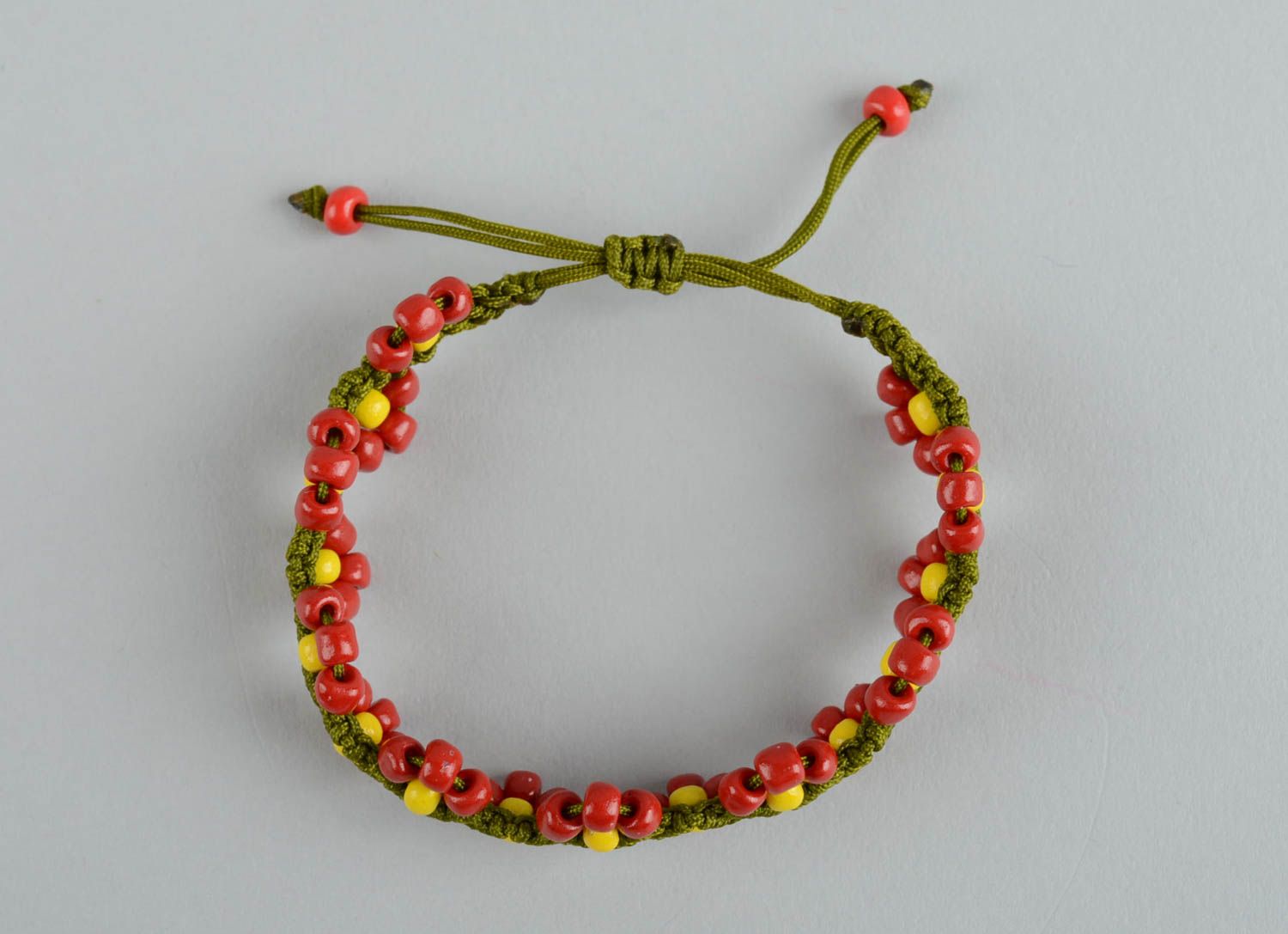 Bracelet textile Bijou fait main avec perles de rocaille Accessoire femme photo 2