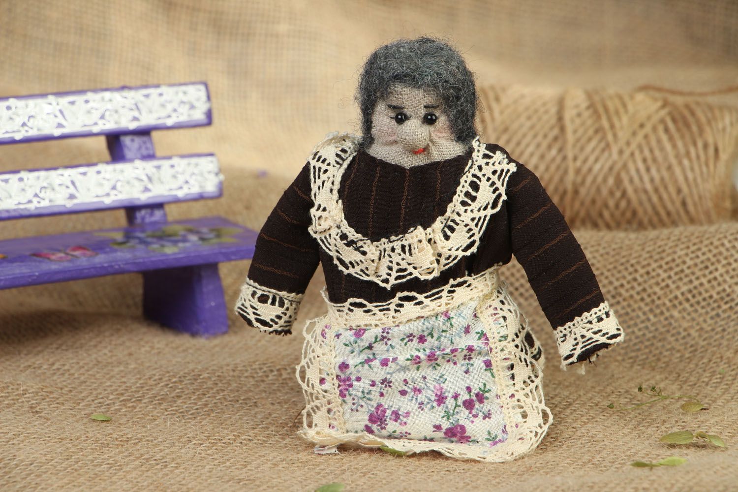 Homemade fabric doll Granny photo 5
