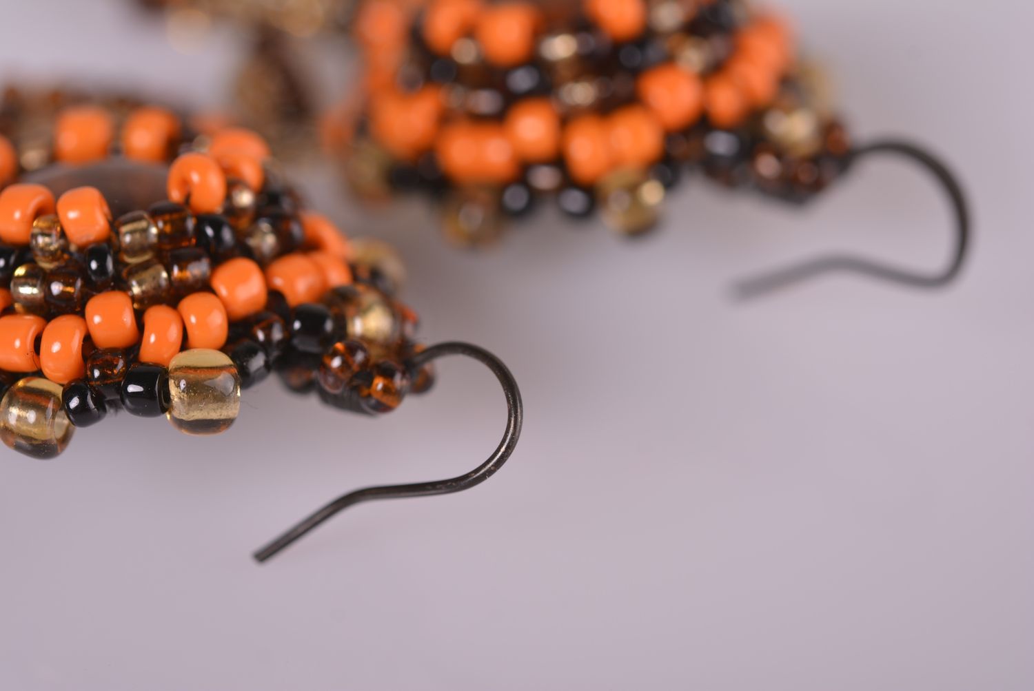 Seed bead earrings handmade long earrings seed bead jewelry stylish accessories photo 4