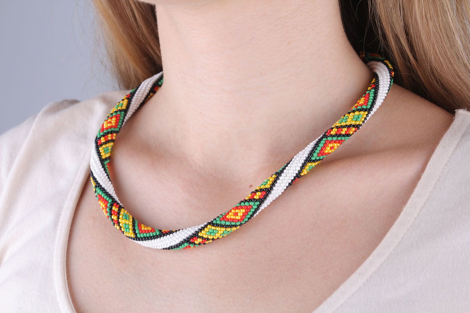 Braided cord necklace photo 5