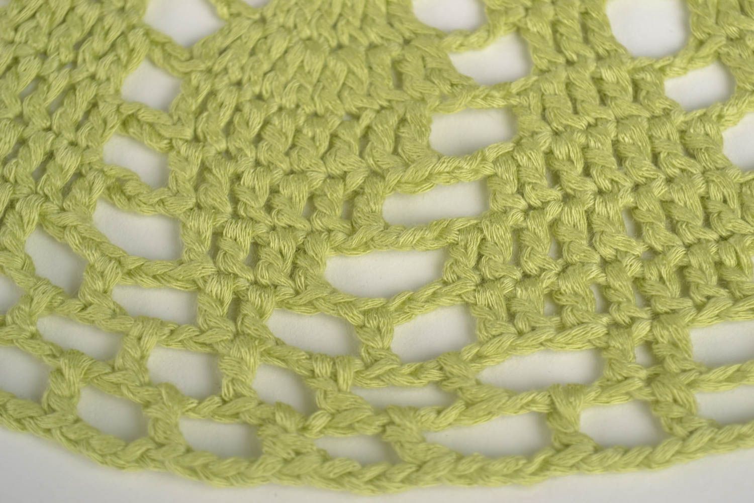 Servilleta tejida a crochet artesanal verde elemento decorativo diseño de casa foto 2