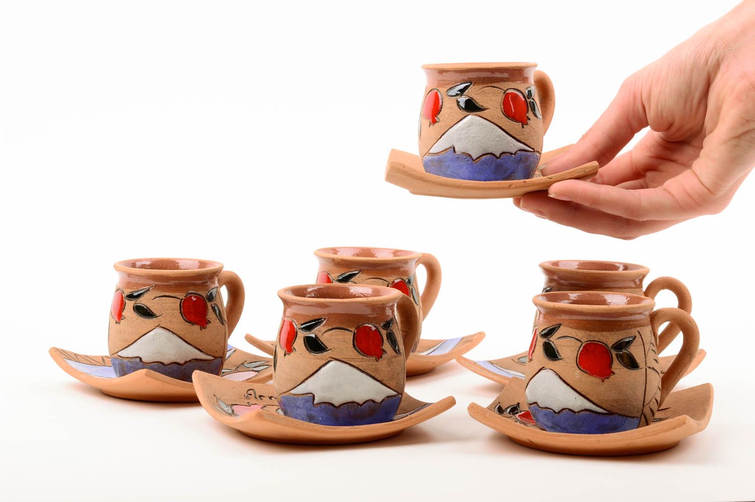 Tazas artesanales de arcilla para té menaje de cocina regalos originales  foto 2