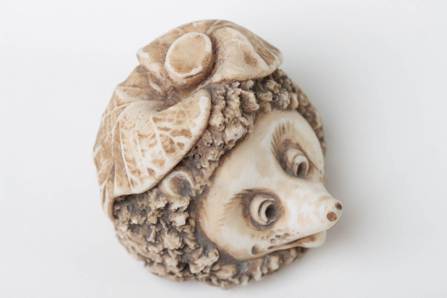 Handmade polymer resin statuette designer hedgehog figure marble home decoration photo 4