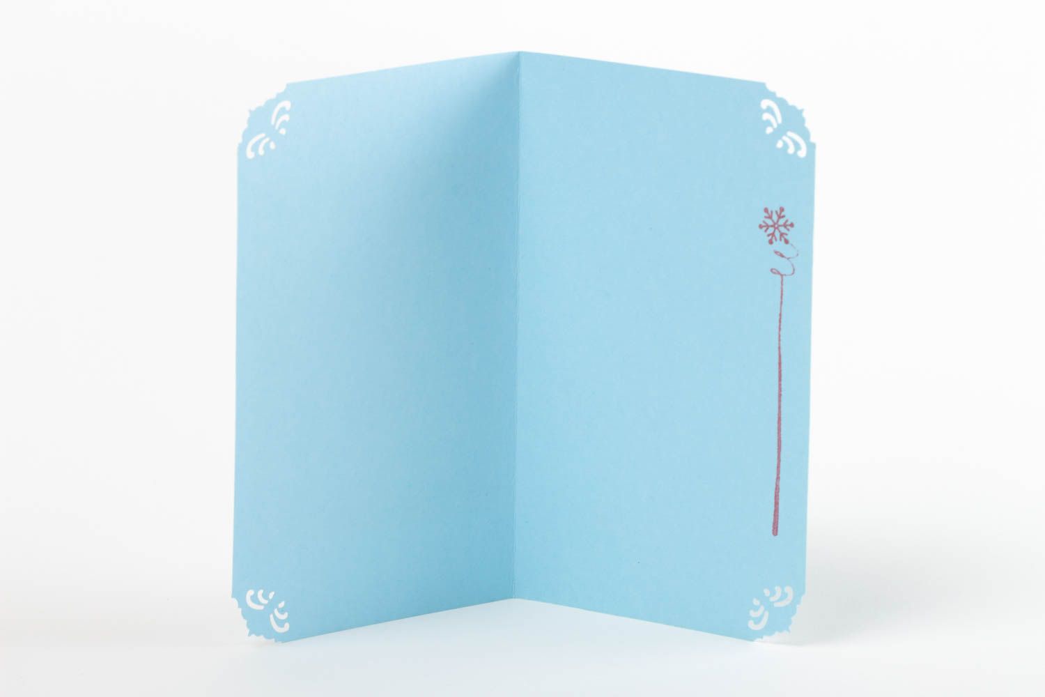 Carte de voeux scrapbooking faite main en papier bleue pingouin Petit cadeau photo 3