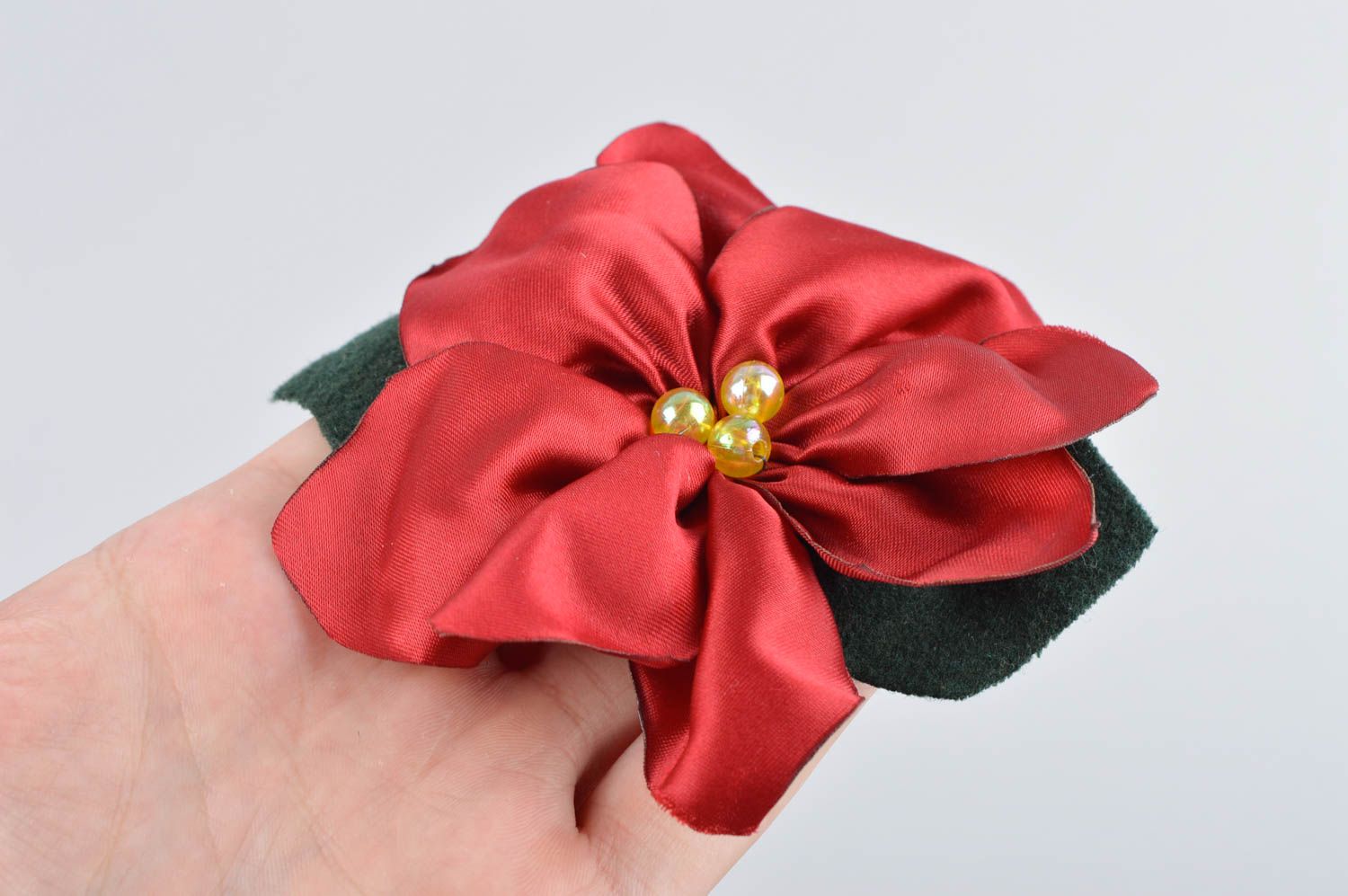 Décoration de Noël Déco fait main fleur satin artificiel Idée déco Noël photo 5