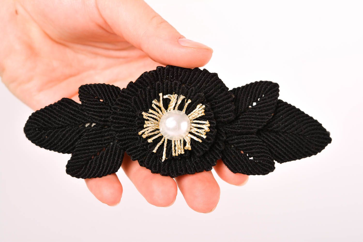 Handmade designer hair clip beautiful textile hair clip elegant barrette photo 2