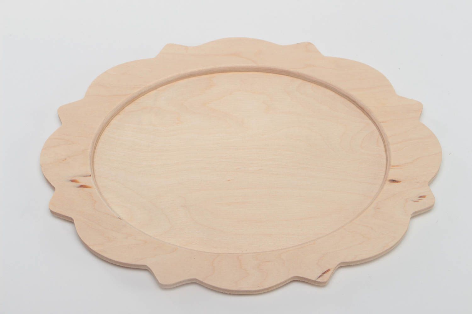 Forme en bois brut clair pour miroir ou plateau à décorer faite main ovale photo 2