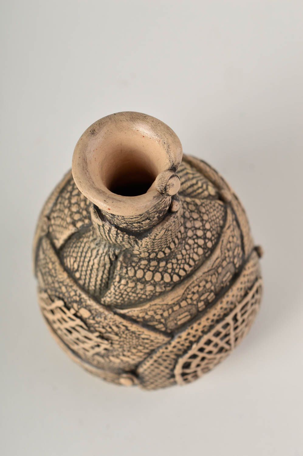 Необычная ваза из глины ручная работа керамическая ваза для цветов красивая ваза фото 5