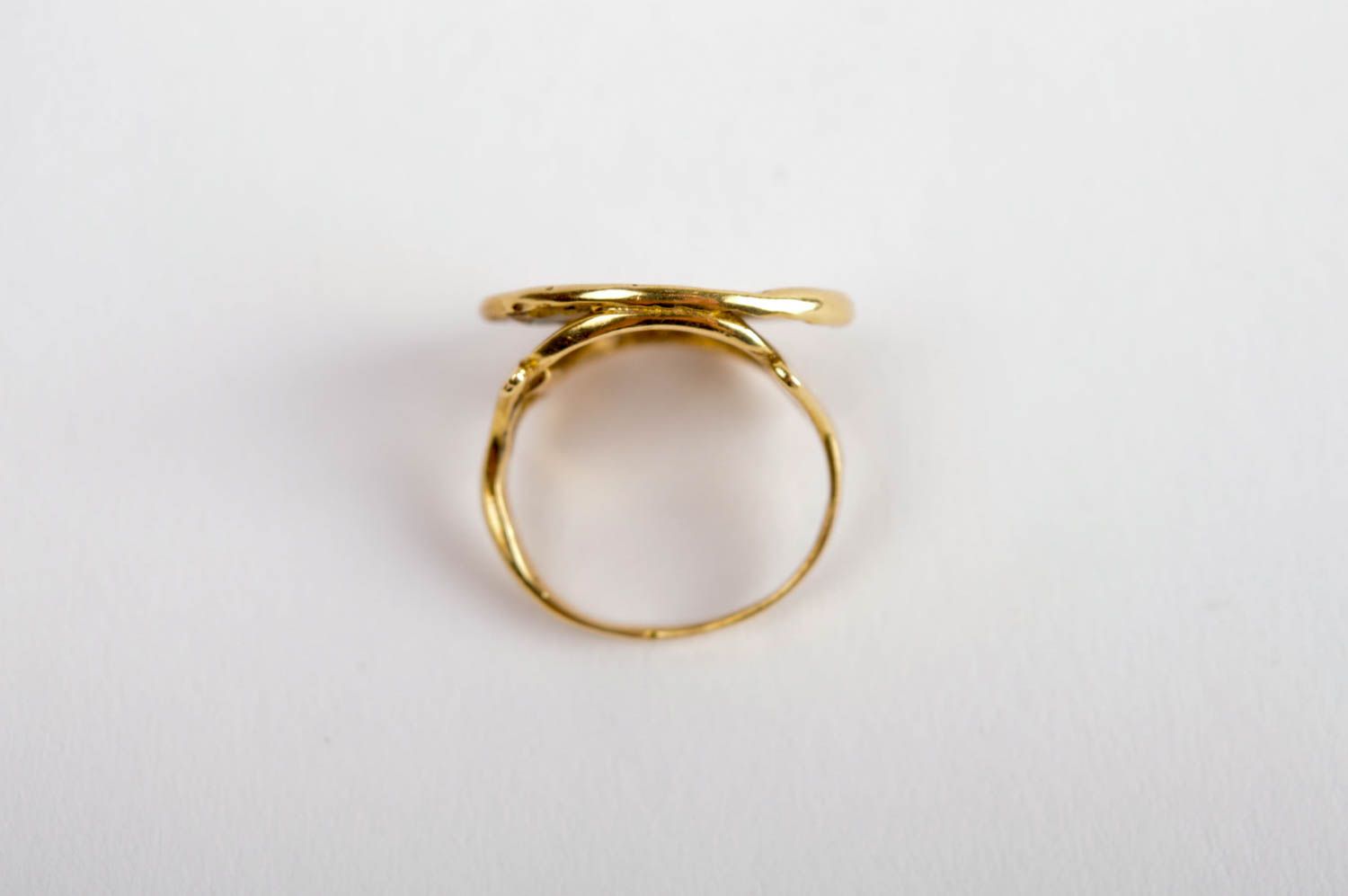 Ring Damen handmade Ring Schmuck Designer Accessoires Geschenk Ideen Goldfarbe foto 5