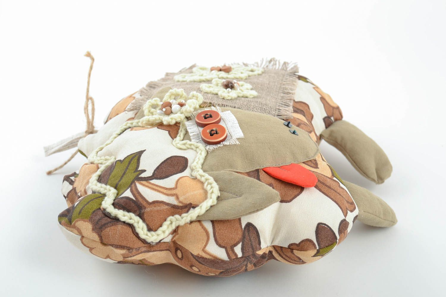Мягкая игрушка ручной работы барашек настенное панно с петелькой декор детской фото 3