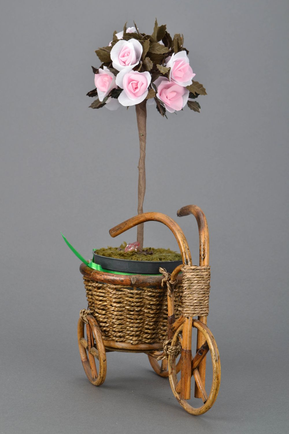 Handmade Topiary aus Stoff rosa dekorativ foto 1