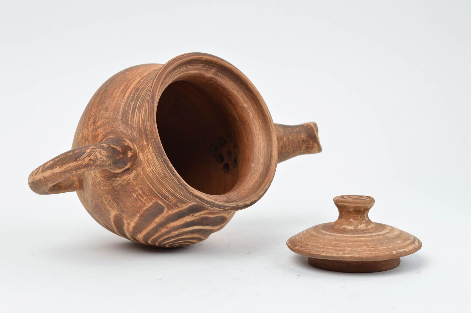 Tetera de cerámica artesanal vajilla de barro regalo original de diseño foto 3