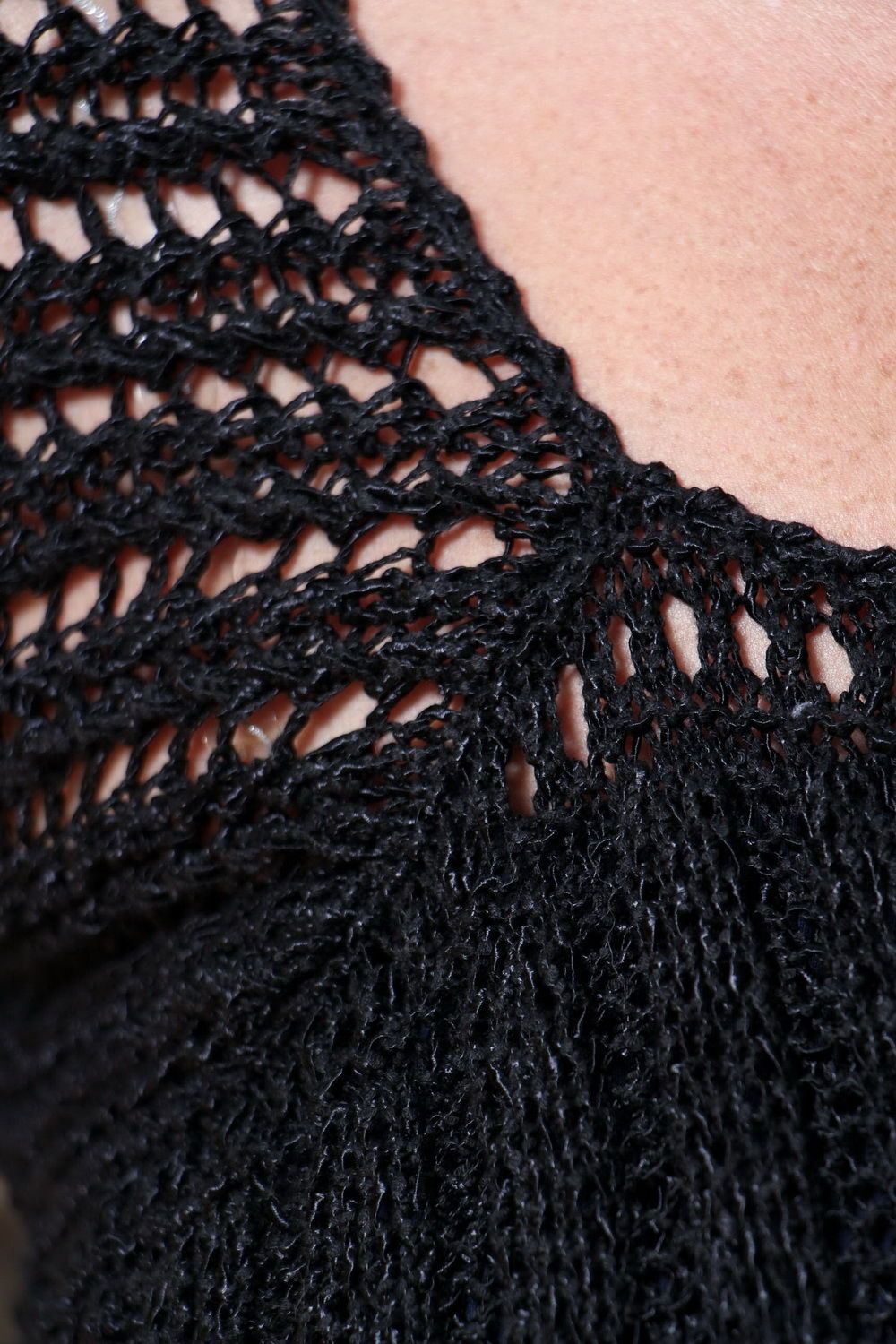 Tunique tricotée noire faite main  photo 5