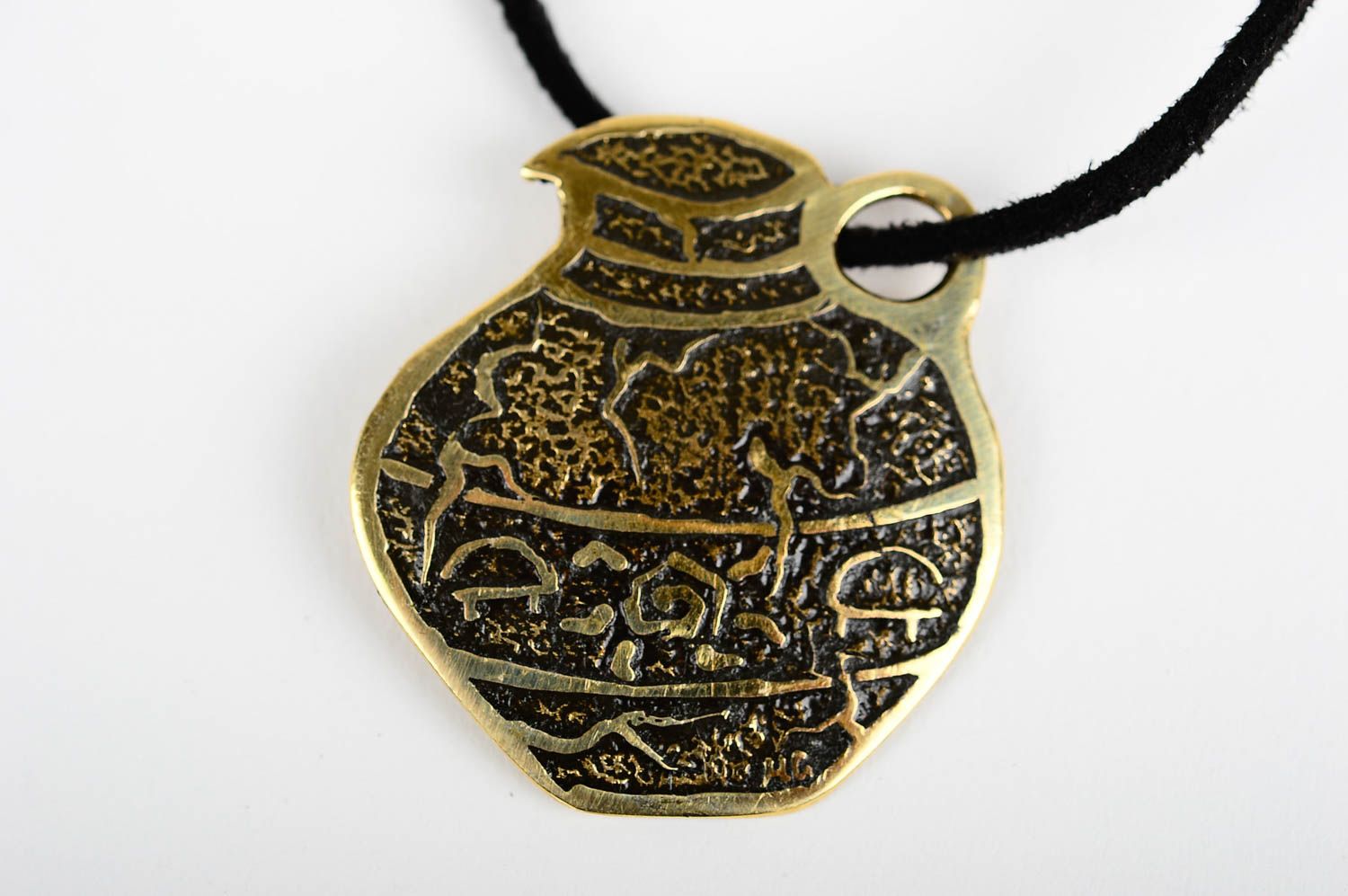 Handmade pendant unusual jewelry designer accessory brass pendant for girls photo 4