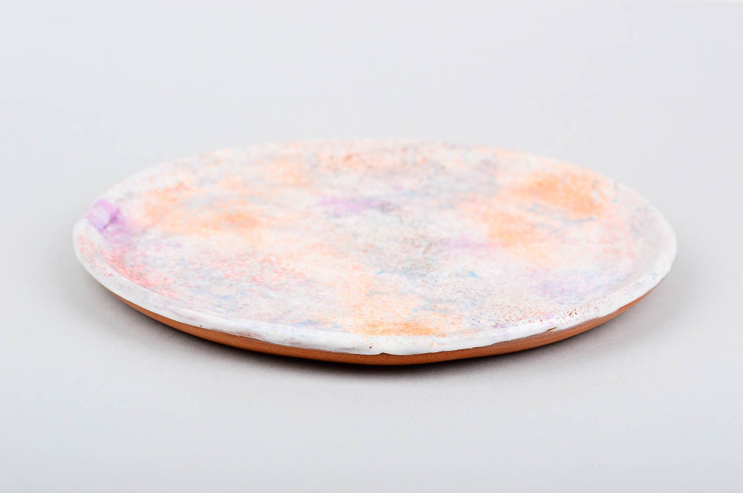 Декор на стену handmade керамическая тарелка белая с глазурью декор для кухни фото 3