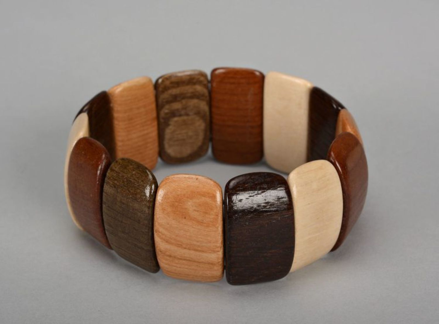 Brown wooden bracelet photo 4