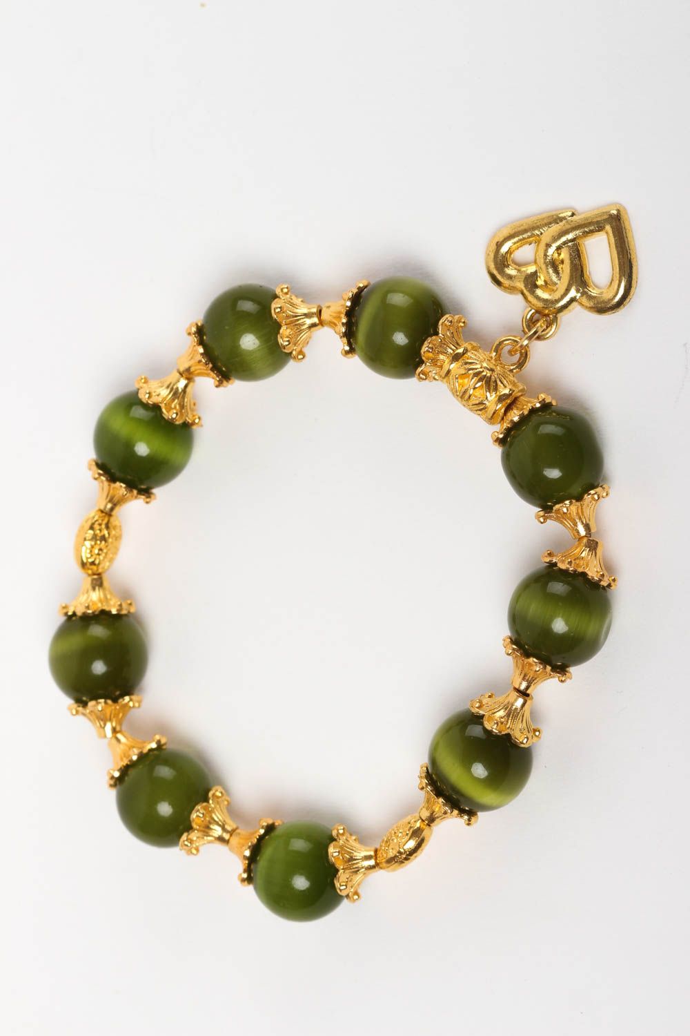 Cat's eye stone bracelet handmade jewelry with natural stones woven bracelets photo 2
