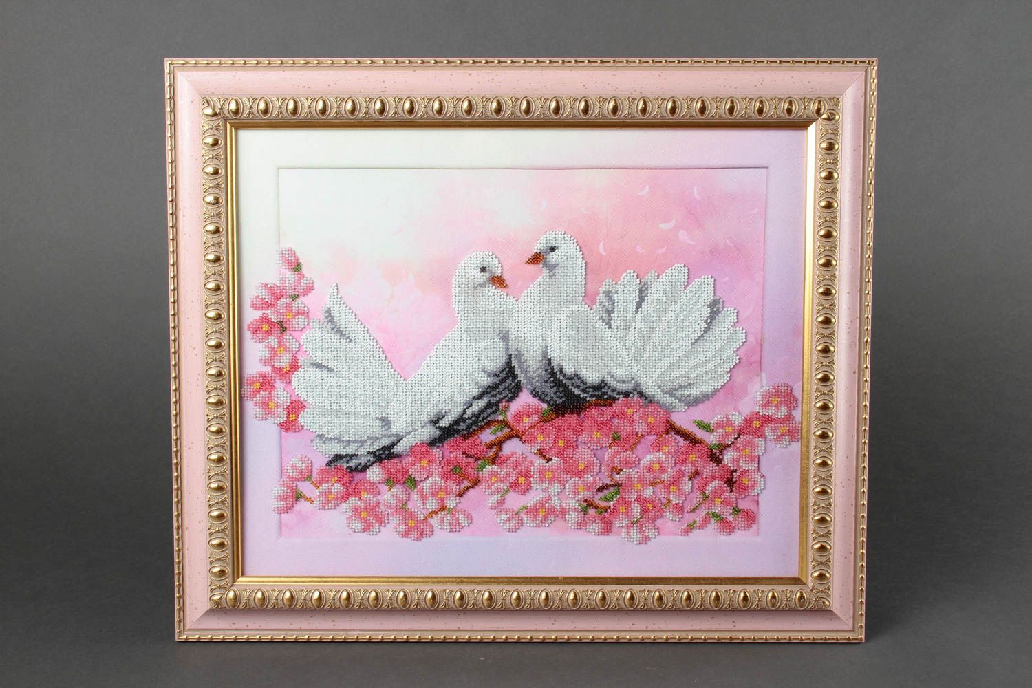 Pintura de pared hecha a mano regalo original cuadro moderno Pájaros blancos foto 2