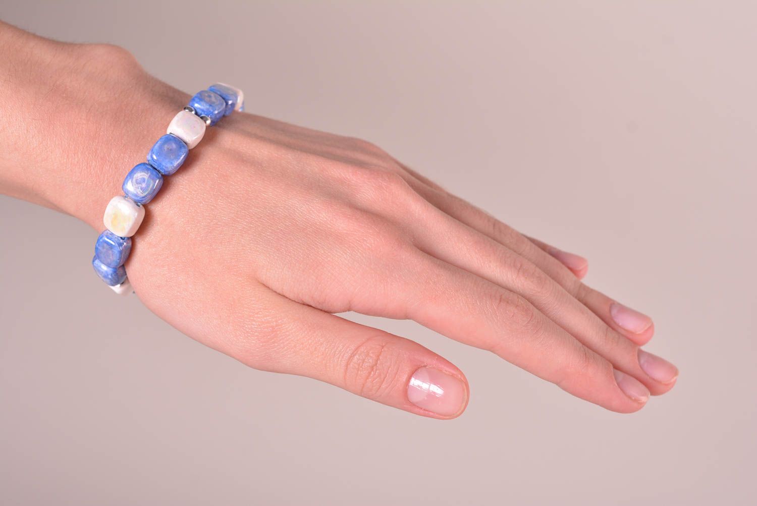 Handmade bracelet trendy ceramic jewels designer gift fashionable accessory photo 1