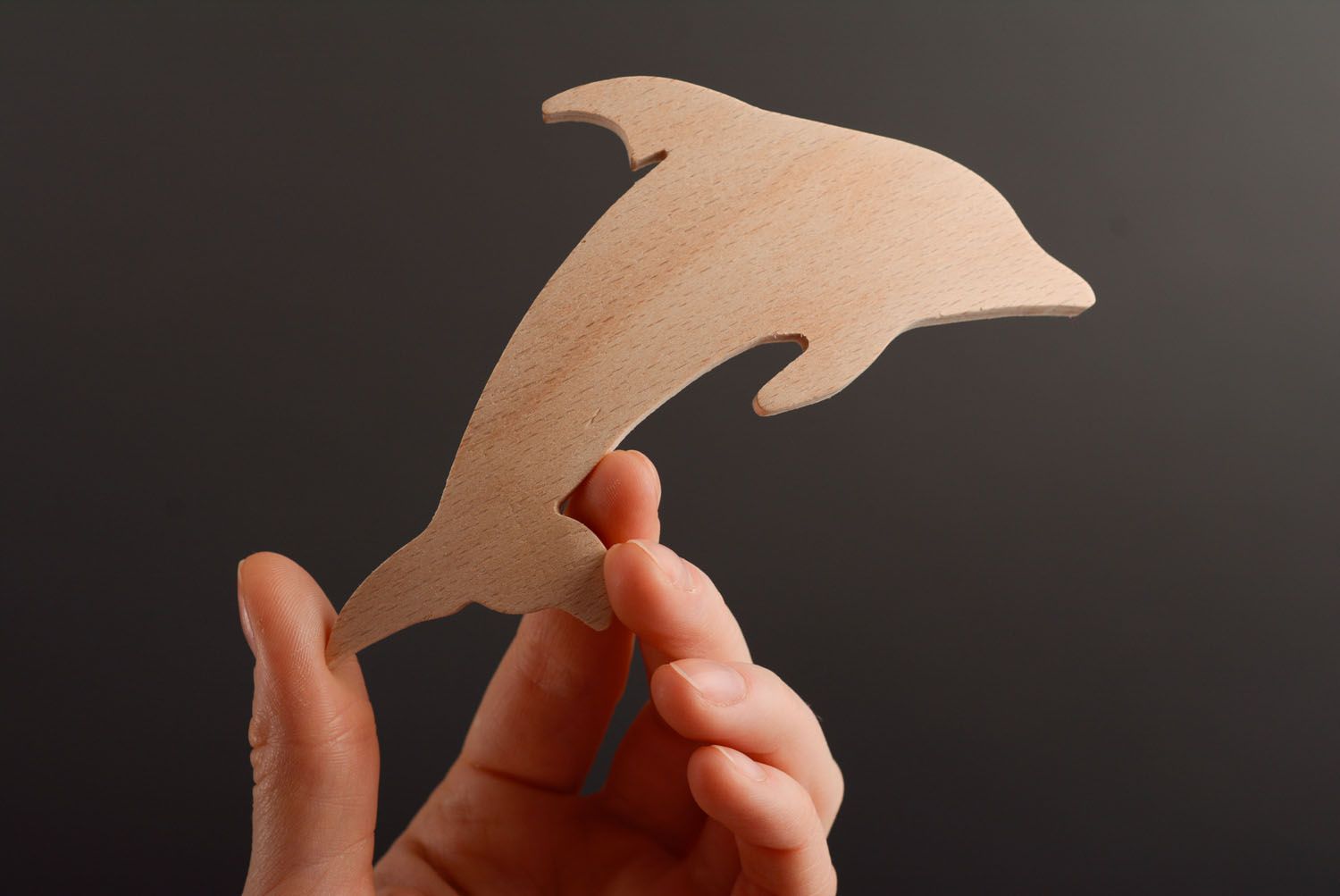 Haarspange Holz Delphin zum Bemalen foto 1