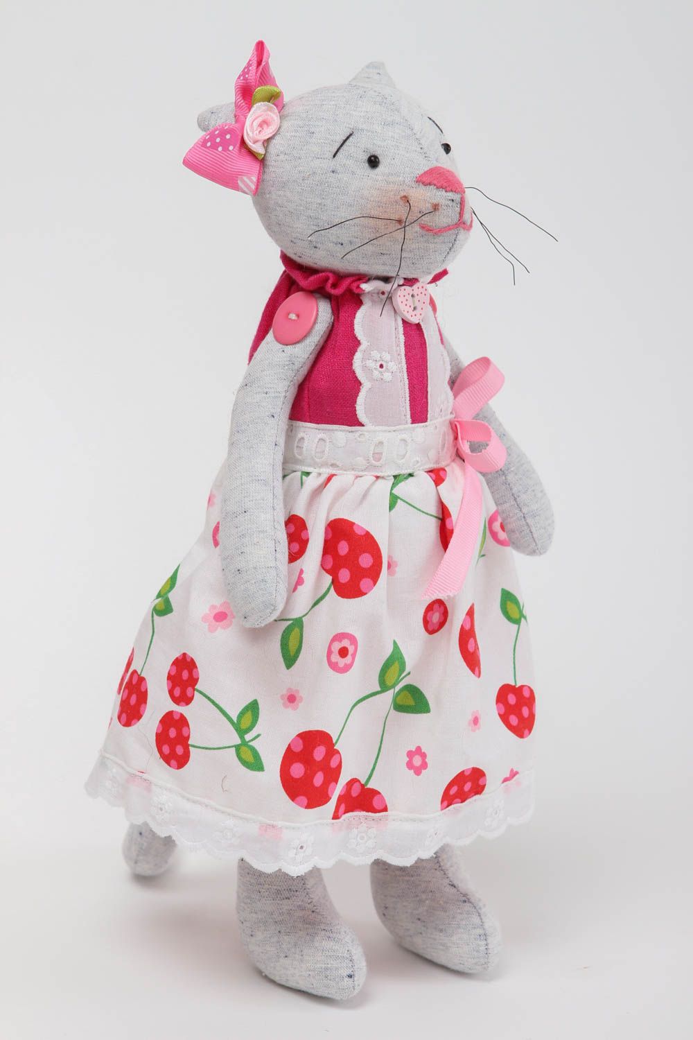 Handmade toy linen cat toy handmade cat toy designer toy cotton cat toy soft toy photo 2