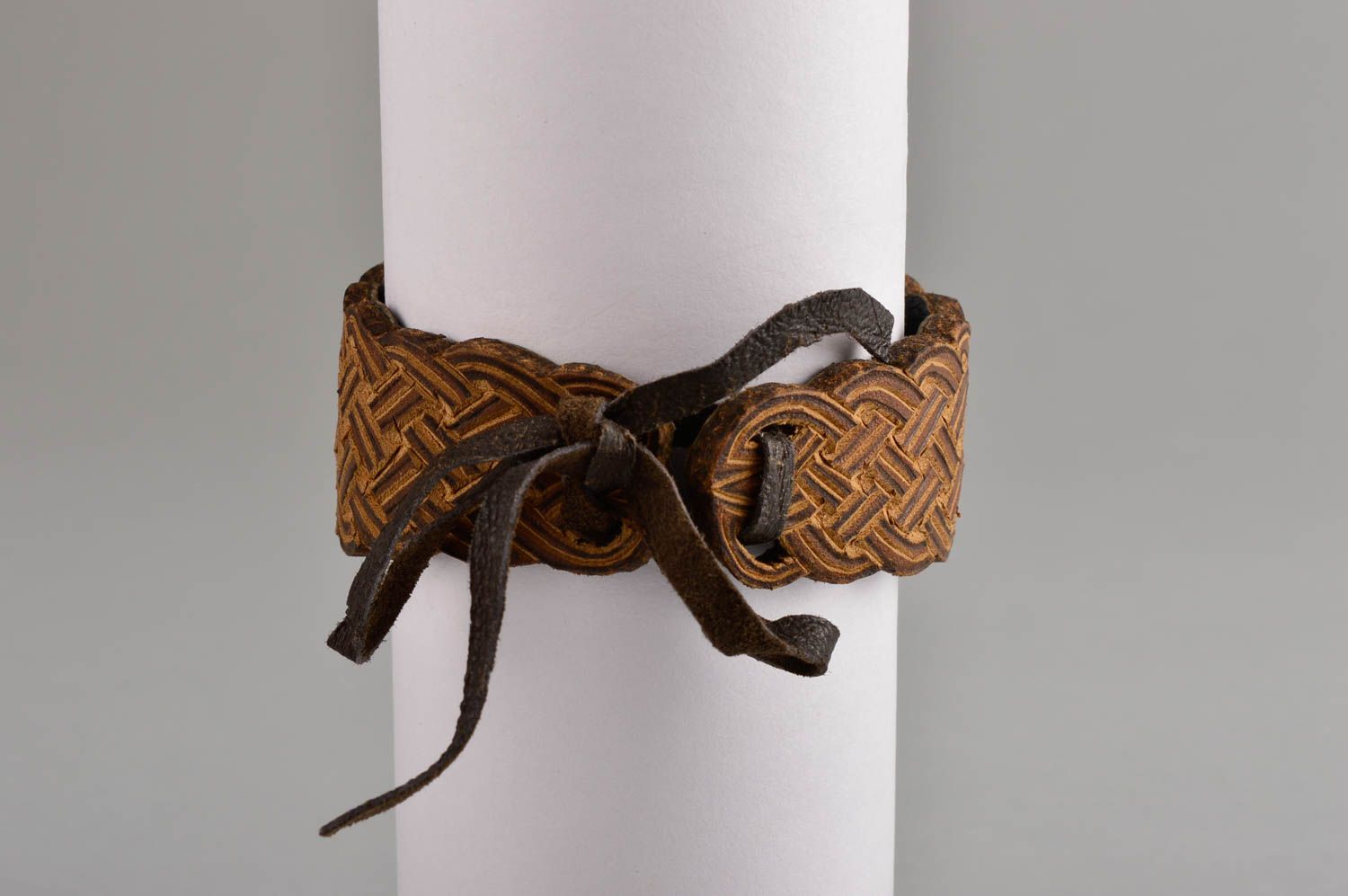 Pulsera artesanal de cuero natural accesorio para mujer regalo original foto 2