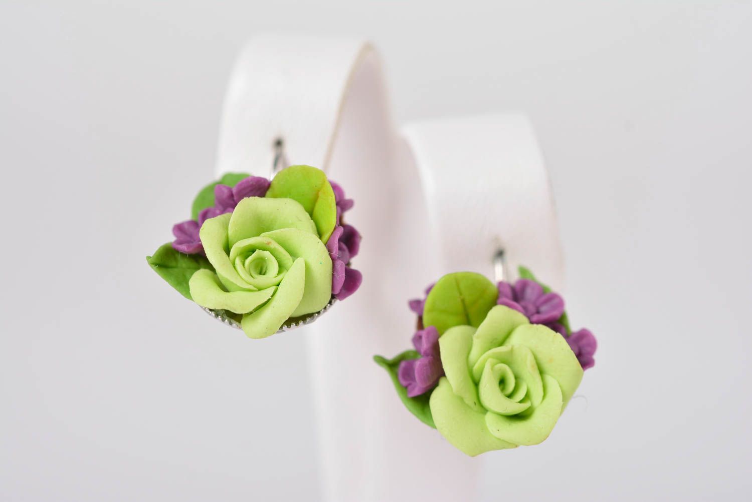 Handmade bijouterie porcelain earrings summer flower earrings stylish jewelry photo 1