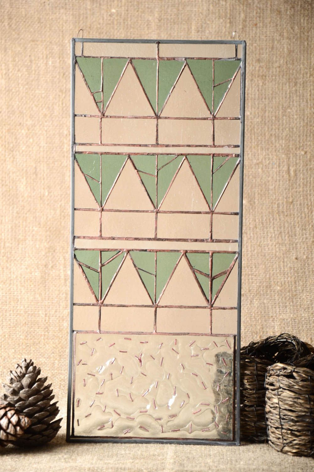 Tableau décoratif fait main Déco murale en verre Cadeau original rectangulaire photo 1