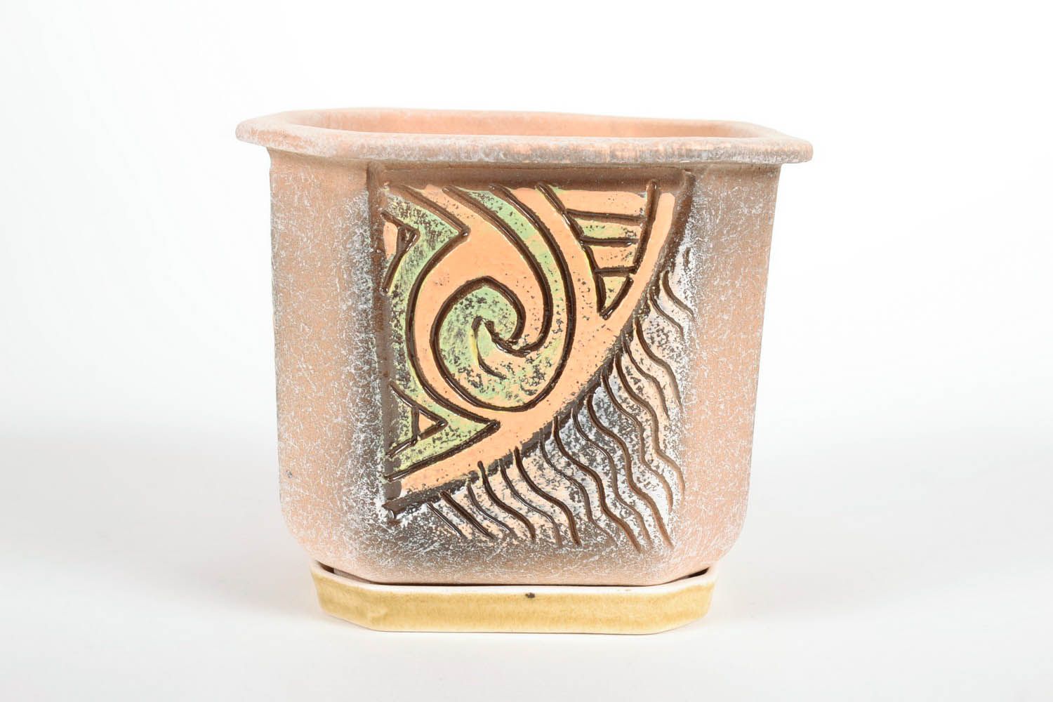 Ceramic flower pot Square photo 1