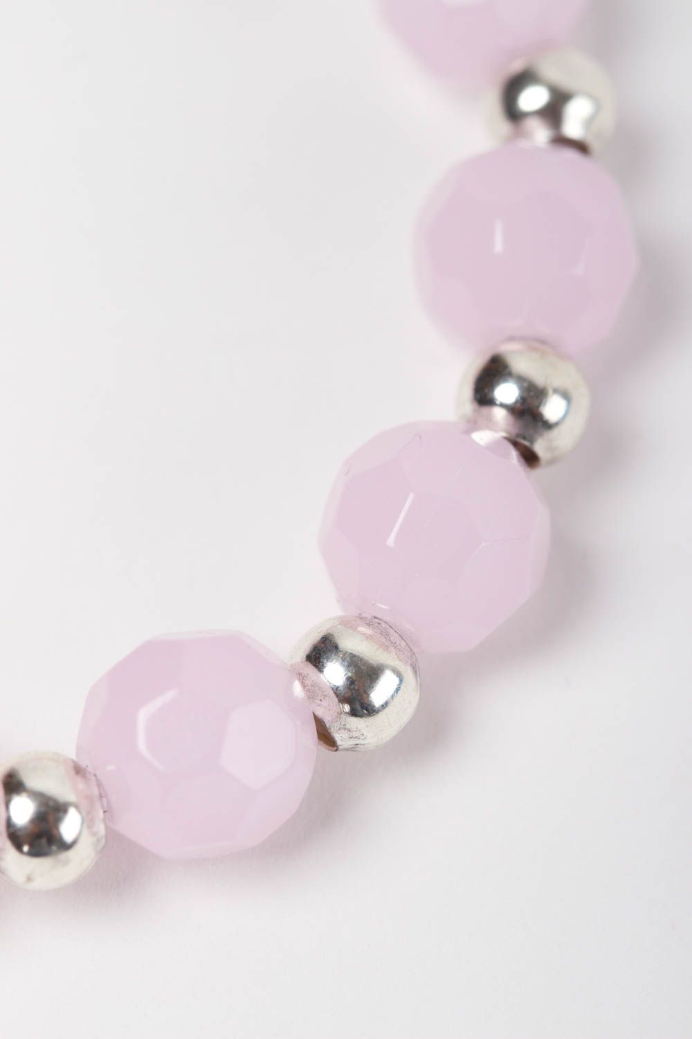 Pink quartz bracelet handmade jewelry with natural stones woven bracelets photo 4