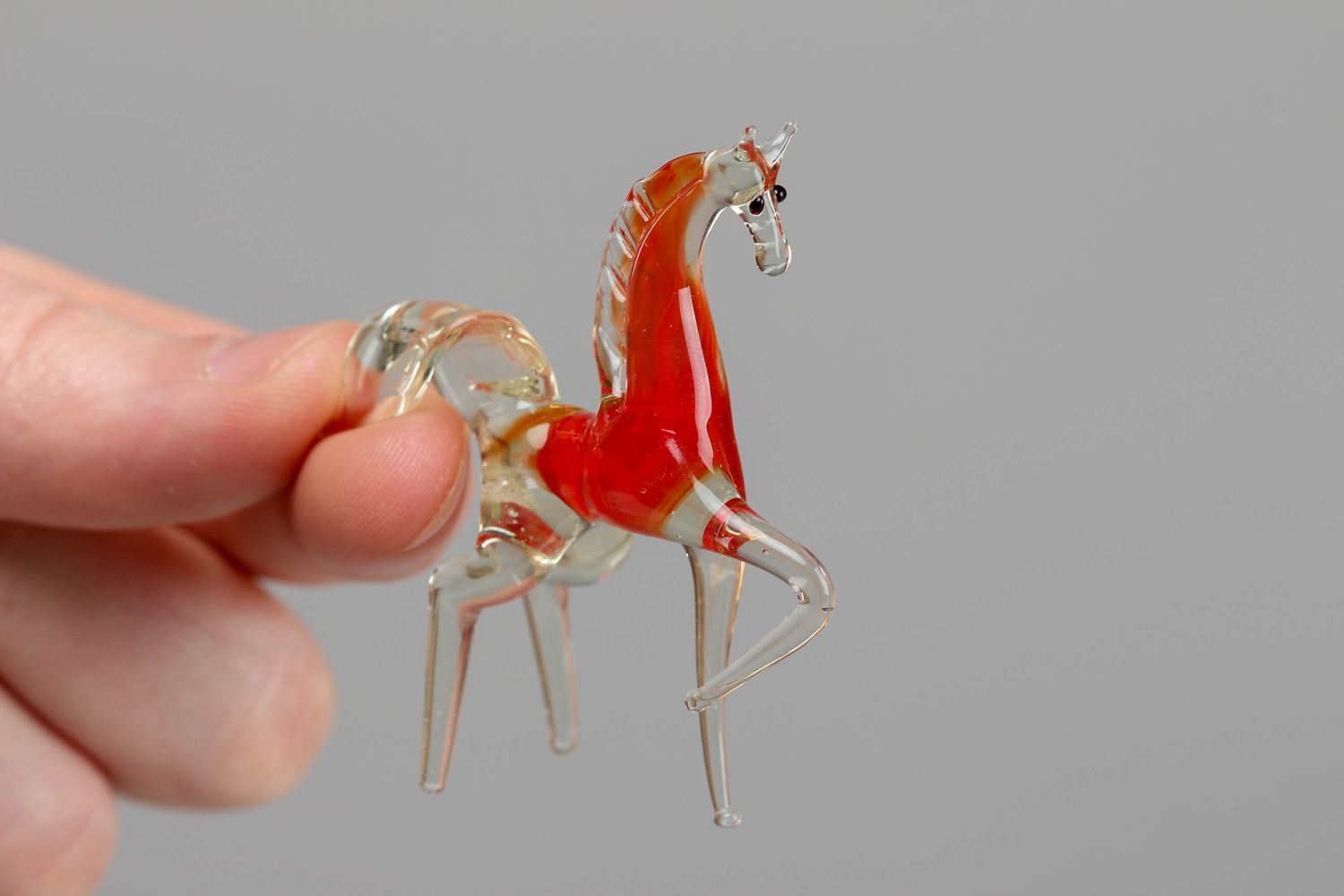 Handmade Lampwork Figurine Pferd aus Glas für Kinder Handarbeit foto 4