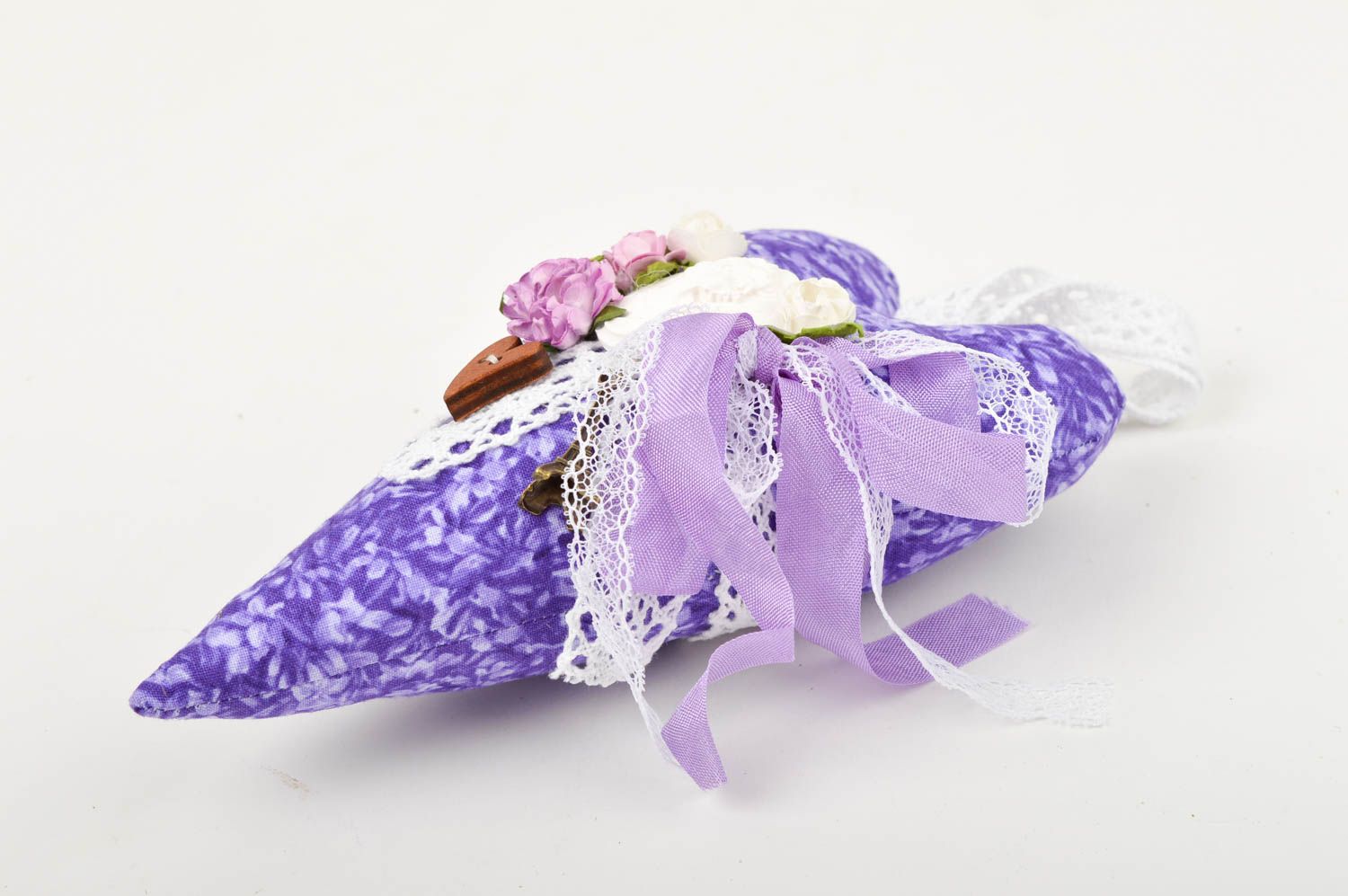 Coeur doux fait main Décoration à suspendre violette en coton Idée cadeau photo 3